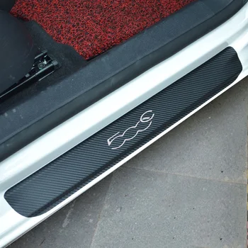Vrata avtomobila Polico Zaščitnik Nalepke Ogljikovih Vlaken Vinilne Nalepke Za Fiat 500C Slike 2