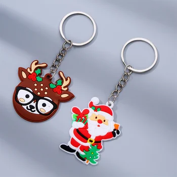 Risanka PVC Santa Claus moose keychain študent šolsko ključnih čar pošlji študentje in prijatelji na Božič tematskih darila