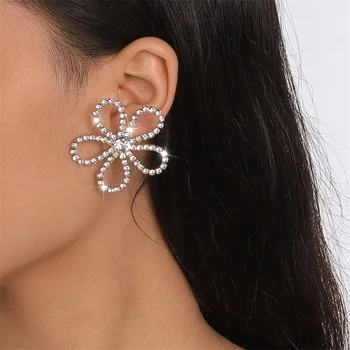 Čezmejno modni uhani, osebno design ustvarjalnost, preprost cvet oblikovani uhani Slike 2