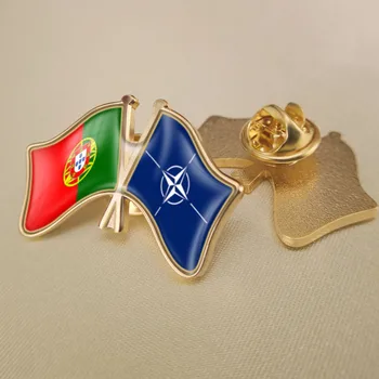 Portugalska in NATO Organizacije severnoatlantske Pogodbe Prečkal Dvojno Prijateljstvo Zastav broške Broška Značke