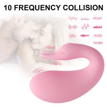 Dildo Vibratorji 10 Hitrostih z vibriranjem Skoki Jajce Klitoris Stimulator Erotično Sex Igrača za Ženske Modni Hlačke Vibratorji Sex Shop Slike 2