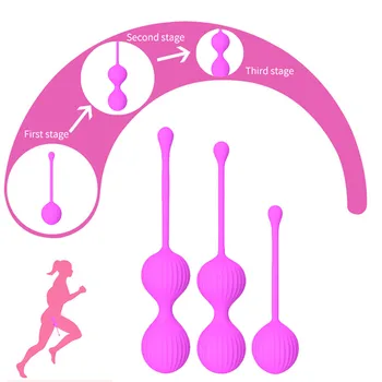 Medicinski Silikon 3pcs/set Keglove Žogo Vibrator Vaginalne Žogo Privijte Ženski Gejša Žogo Ben Wa za Žensko Seks Igrače