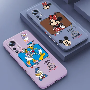 Disney Mickey Mouse Risanka Primeru Telefon Za Xiaomi POCO F3 X3 NFC GT X2 C31 C3 M2 M3 M4 Pro Tekoče Levo Vrv Funda Kritje Mehko