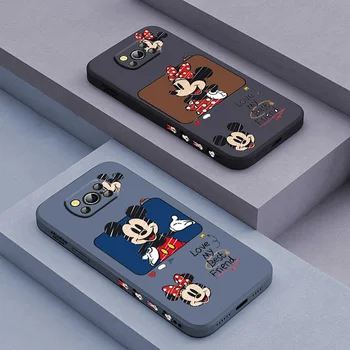 Disney Mickey Mouse Risanka Primeru Telefon Za Xiaomi POCO F3 X3 NFC GT X2 C31 C3 M2 M3 M4 Pro Tekoče Levo Vrv Funda Kritje Mehko Slike 2