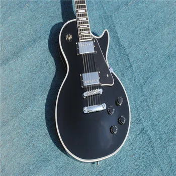 2021 Visoke kakovosti električna kitara,Trdna Mahagoni telo S Črno barvo Vrh, kromiran Black električna kitara,brezplačna dostava! Slike 2