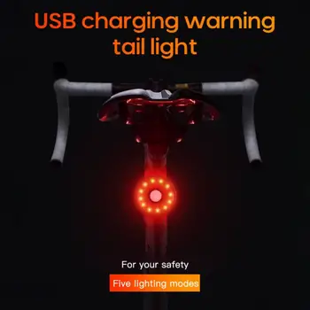 Pet Načinov Kolesarske Luči, IPx5 vodoodporna LED Polnjenje Kolesarska Luč USB Hitro Polnjenje Zavorna Luč Luč Kolo Dodatki