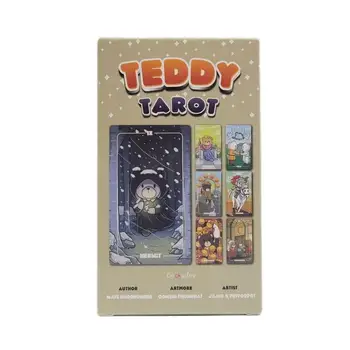 Novo Srčkan Nosi Design Kartice 12X7cm medvedek Tarot 79-kart v angleškem jeziku Za Starša-otroka Interakcije Igre Stranka Darilo Slike 2