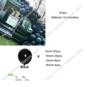 67pcs DIY Črni Baloni Garland Arch Kit Globos Dogodek Dekoracijo Rojstni dan, Valentinovo Poročno zabavo Decors Kul Baloon Ballon Slike 2