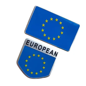 1 Kos 3D Zastavo Značko Emblem Nalepko Auto Evropske Unije, zastave, Nalepke Za Cadillac Dodge Ram Toyota, Honda Avto Styling