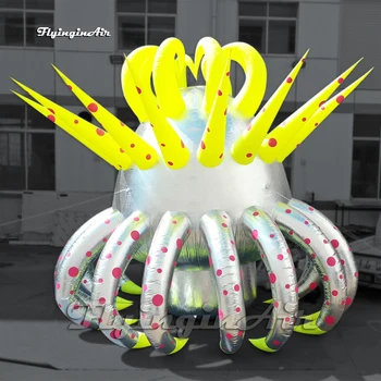 Osebno Oglaševanja na Prostem Napihljivi Tujec Vesoljska plovila Balon 6 m Višina Srebro Tok Zraka NLP Model Za Park Dekoracijo Slike 2