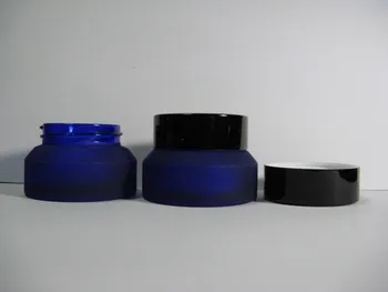 30pcs 15g modra motnega stekla krema kozarec z črno aluminijasto pokrov, 15 g kozmetični steklene embalaže za vzorec ,15g mini jar debelo