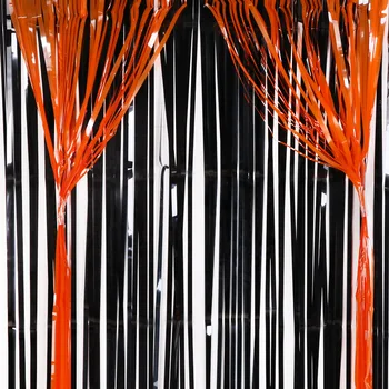 1M Happy Halloween Stranka Dekor Dež Zavese Black Orange PVC Stensko Dekoracijo za noč Čarovnic Stranke Domov Bar Grozo Ozadju