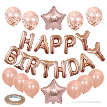 stranka dobave dekoracijo Rojstni HAPPY BIRTHDAY balon dekoracijo 18-palčna star sequined žoga komplet 25 kosov