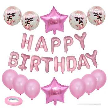 stranka dobave dekoracijo Rojstni HAPPY BIRTHDAY balon dekoracijo 18-palčna star sequined žoga komplet 25 kosov Slike 2
