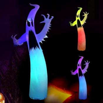 Napihljivi Halloween Visok Grozno Sablastan Ghost Lobanja s Svetlimi LED Osvetlitev Ornament Notranja Zunanja Dvorišče Vrt