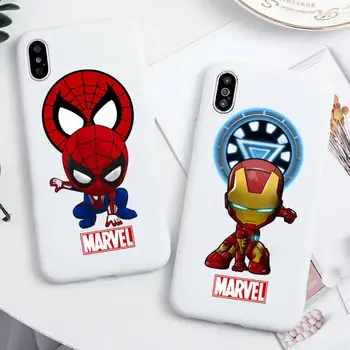 Marvel Spider man Deadpool, Iron Man, Telefon Primeru Za iphone 13 12 11 Pro Max Mini XS 8 7 6 6S Plus X SE XR Candy bela Silikona