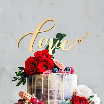 Ogledalo Rose Zlata Ljubezensko Pismo Poročna Torta Pokrivalo Dekoracijo Akril Torto Pokrivalo Stojalo Darilo Dobave