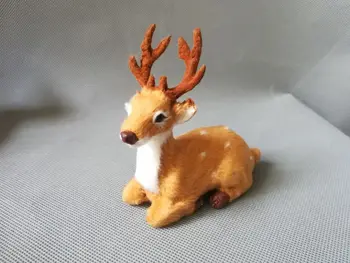 simulacija jelena plastike&krzno nagnjeni sika jelena model o 13x11cm ,doma dekoracijo igrača darilo w0840