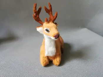 simulacija jelena plastike&krzno nagnjeni sika jelena model o 13x11cm ,doma dekoracijo igrača darilo w0840 Slike 2