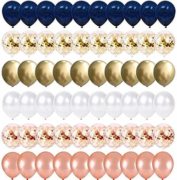1set 10palčni mornarsko modro zlato konfeti baloni rose gold pearl white gold metal balonom, rojstni dan, poroka stranka dobave balon