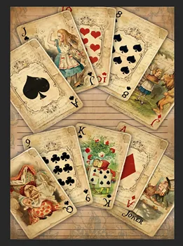 Alice v Čudežni deželi Igralne Karte Retro Kovinski Znak Plaketo Darilo Doma Tin Letnik