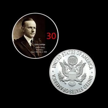 John Calvin Coolidge Ameriški 30. Predsednik Metal Kovanec Predsednik ZDA Spominski Silver Plated Kovanec Božična Darila