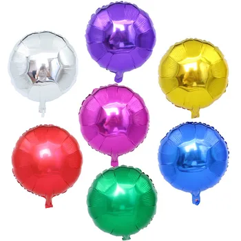 18 Inch Sedem Barvni Krog Žogo Aluminija Balonom, Rojstni Dan Poročni Dekoracijo Aluminija Folija Balon Na Debelo