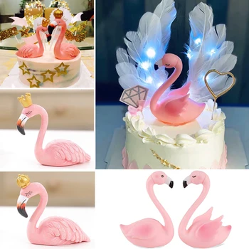 Novo Smolo Mehko Flamingo Torto Pokrivalo Baby Tuš Otroci Uslug Flamingo Rojstni Dan Cupcake Toppers Rojstni Okraski Otroci
