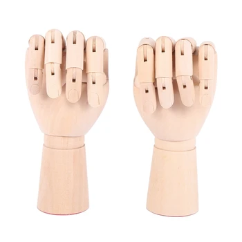 AT69 -7inch Lesene Izrastek Opposable, ki se Oblikuje v Levo/Desno Roko Slika Manikin Roko Model za Risanje, Risal, Slikarstvo (L Slike 2