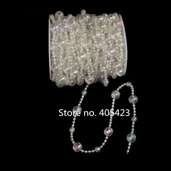 Božična poroka 14+4 mm zemlji kroglice DIY plastične kroglice rojstni drevo decor jasno pearl akrilna Crystal niti Kapljica zavese