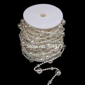 Božična poroka 14+4 mm zemlji kroglice DIY plastične kroglice rojstni drevo decor jasno pearl akrilna Crystal niti Kapljica zavese Slike 2