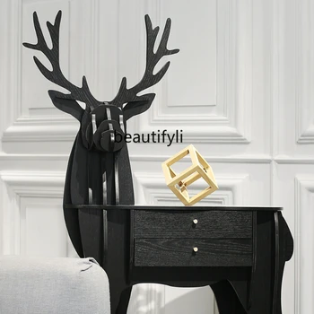 CXH Kavč Strani Tabele Oblikovalec Svetlobe Luxury Art Strani Kabinet Miza iz Masivnega Lesa Mizo v Kotu