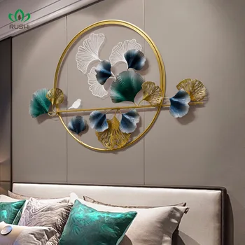Novi Kitajski stil dekoracijo sten dnevni prostor kavč ozadju kovinski ginkgo leaf steni visi obesek soba dekor estetske