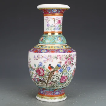 Jingdezhen Porcelanasta Vaza Verandi Okraski Starinsko Uradni Emajl Porcelana Antične Zbirke Kvadratnih Vaza