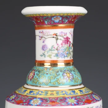 Jingdezhen Porcelanasta Vaza Verandi Okraski Starinsko Uradni Emajl Porcelana Antične Zbirke Kvadratnih Vaza Slike 2