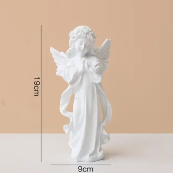 Okrasni Kipi za Dekoracijo Doma Predmete, Figurice za Notranje zadeve Miniature Elegantno Soba Okraski Angel Kip Figur Slike 2