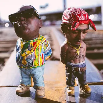 10 cm Mala Pop Rapper Star 2Pac Tupac Slika Svež Hip Hop Fant Ustvarjalnih Namiznih Kip Domači Dnevni Sobi, Pisarni Dekor Biggie Lutka Slike 2