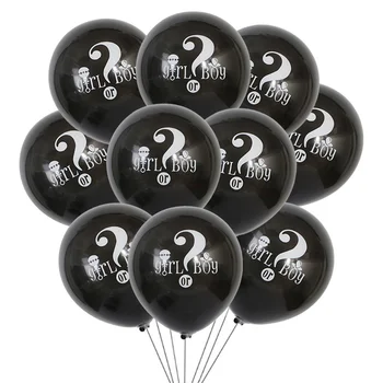 Baby Spol Skrivnost Stranka Balon 10 kos on ali ona fant ali dekle Spol Skrivnost Latex Balon Set 10 Palčni Black Balon na Debelo