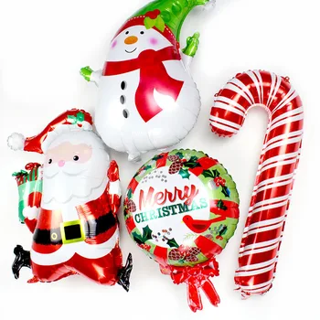 4PC/SET 2021 Božični Okraski, Aluminija BALON novoletni Ozadju Dogovor, Snežaka Christmas Tree Balon Slike 2