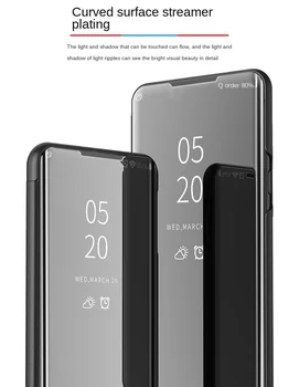 Preprost Barva Ogledalo Nosilec Usnje Magsafe Primeru Mobilni Telefon z Držalom za iPhone 13 12 11ProMax X XR XS Max 7 8 Plus Slike 2