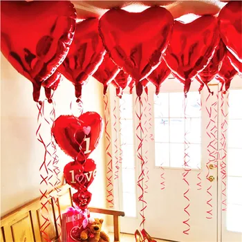 20pcs Dogodek Baloni 18 inch Srca v Obliki Folija Balon Velika ljubezen, poroka Vesel Bithday Stranka Dekoracijo Globos Zraka Trebušaste