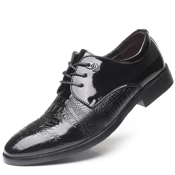 2019 Črna Moda, moška Obleka, Čevlji za Klasično Poslovno Čevlji Poročni Obleki Poudarila Usnjeni Čevlji Elegantna Urad Oxford Čevlji