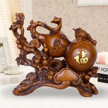Doma Dekoracijo Fengshui Figurice Bogastvo, Srečo Cucurbit Artware Dnevna Soba Zaslon Ornamenbts Urad Dekor Poslovna Darila