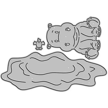 Novo DIY Lep Hippo 2021 Brez Znamk Reliefi Obrti in Rezanje Kovin Matrice Set za Scrapbooking Kartico, zaradi Česar Dekoracijo Reliefi Slike 2