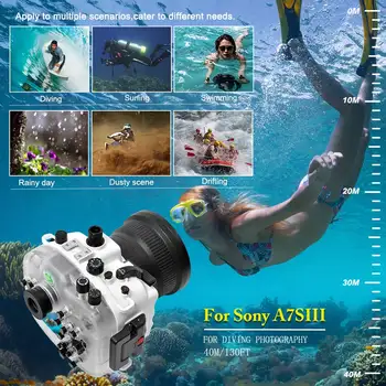 Seafrogs 40 Metrov Vodotesno Ohišje Plastično Prostem Fotoaparat Ohišje Za Sony A7SIII Slike 2