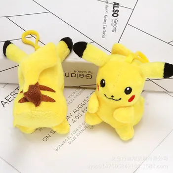 Pokemon 10 cm Pikachu Plišastih Igrač Pikachu Plišastih Obesek Lutka Kawaii Anime za Otroke Darilo Slike 2