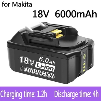 100% Prvotne Za Makita 18V 6000mAh Polnilna ročna Orodja Baterije z LED Li-ion Zamenjava LXT BL1860B BL1860 BL1850