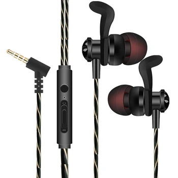 3,5 mm V uho Športne Slušalke Bass Glasbe Čepkov Stereo Slušalke Z Mikrofonom Žice Nadzor Prostoročno, Slušalke za Telefone, MP3, PC Slike 2