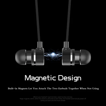 VAORLO Neckband Bluetooth Slušalke Magnetni Šport Vodotesne Slušalke Bluetooth 4.2 3D Zvok Brezžične Slušalke Z Mikrofonom Slike 2