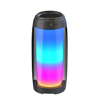 Bluetooth Zvočnik celozaslonskem načinu 3D Pisane lučke LED Prenosni Hi-fi Zvočnikov za Odlično Bas Brezžični Zvok Polje(Črna)